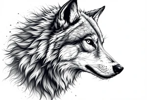 grey wolf tattoo idea