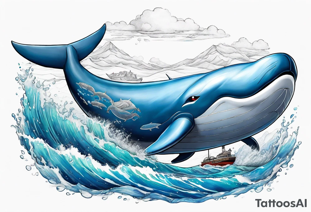 Wailord Pokemon in the ocean. tattoo idea
