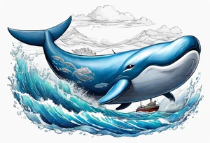 Wailord Pokemon in the ocean. tattoo idea