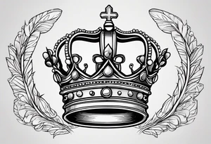 King & Queen Crown. Simplistic and detailed. fine lines Geometric design. no shading. Letters J & J included. tattoo idea
