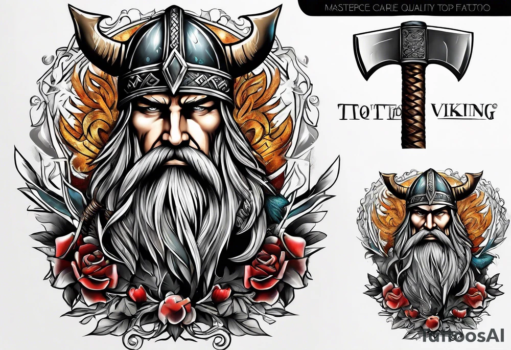 Viking axe tattoo idea