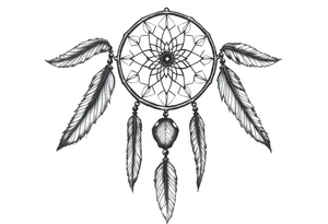 dreamcatcher with feathers for the memory of my grandma, slim tattoo idea
