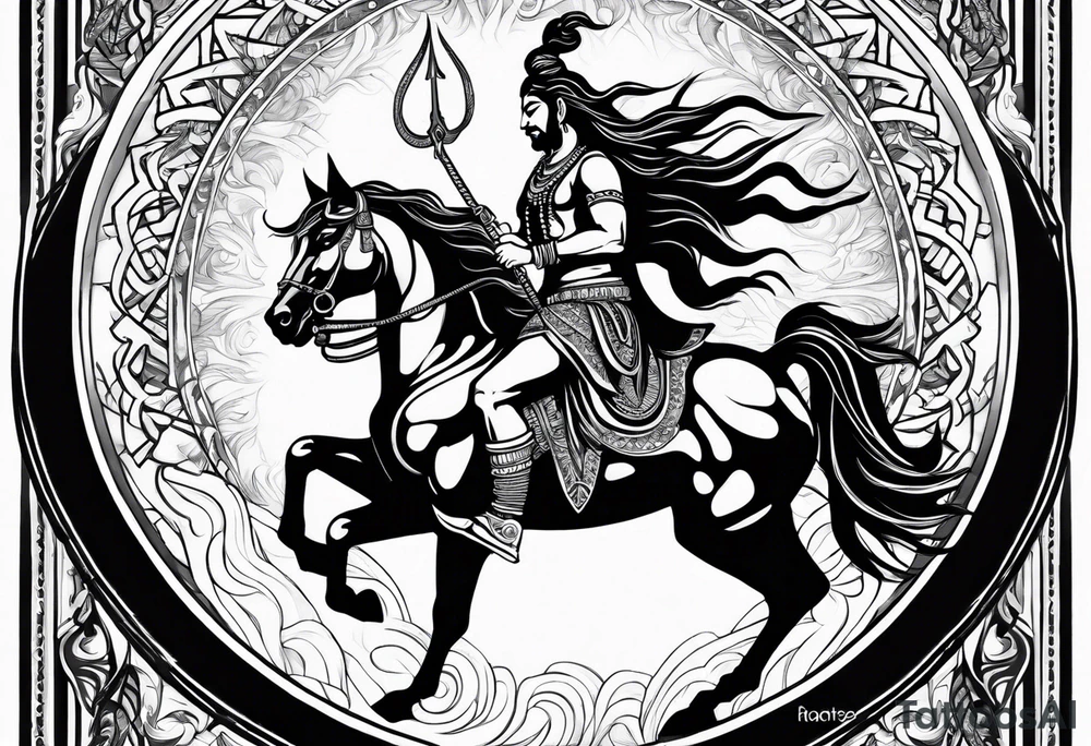 Lord shiva riding a horse tattoo idea