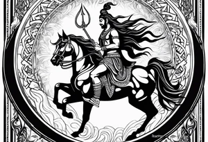 Lord shiva riding a horse tattoo idea
