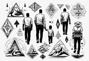 dad and son walks away tattoo idea