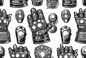 Infinity gauntlet with infinity stones tattoo idea