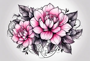 Pink flowers hand tattoo tattoo idea