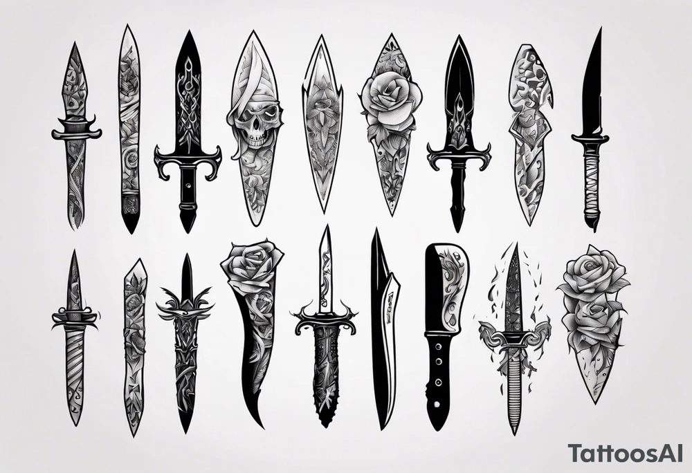 Stiletto knife tattoo idea