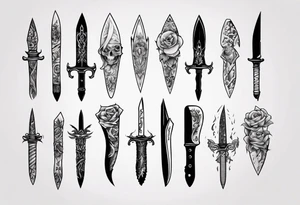 Stiletto knife tattoo idea
