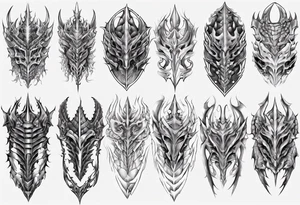 Dragon skin armor symmetrical tattoo idea