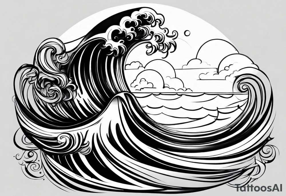 my sister's name Nėja and my mum's name Jūratė, I want to make a tattoo for them, do you have any ideas, I want to illustrate my sister as sun and my mum as ocean (wave or sea). My sister is very happy and always sunshine, my mum is strong and loves ocean tattoo idea