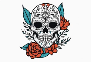 A skeleton removes a masquerade mask from its face tattoo idea