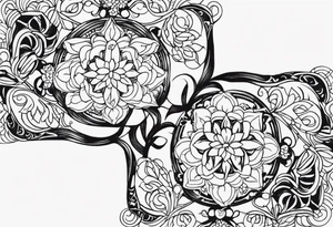 Uma tatuagem na cintura que percorre a lateral do quadril até as costas sem ter flores ou animais tattoo idea
