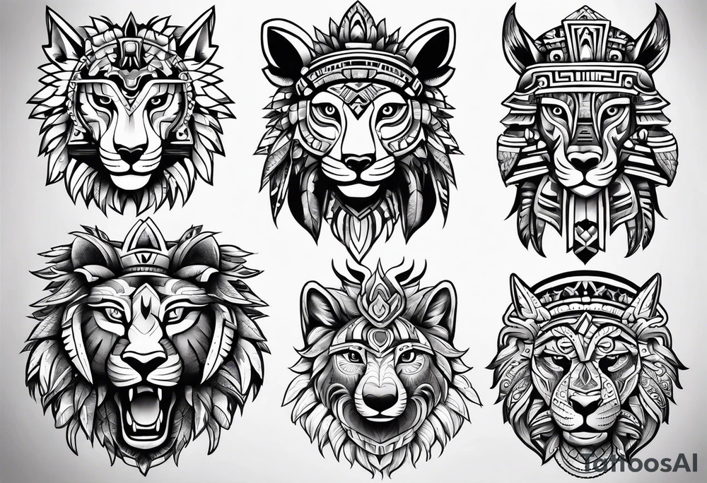 Aztec animal tattoo idea