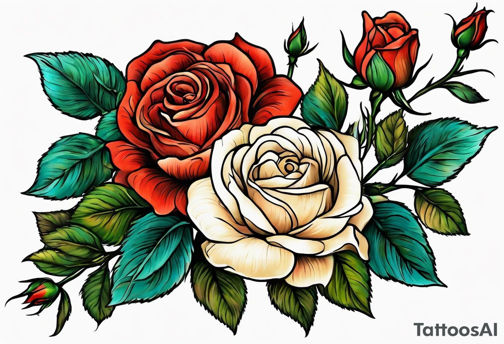 bouque of roses tattoo idea