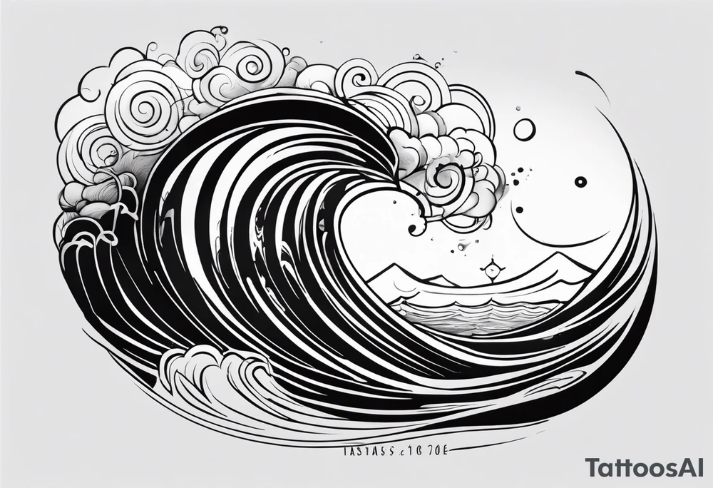 A balck tattoo for my shoulder with time and a date for my so 25.05.16 and a wave tattoo idea