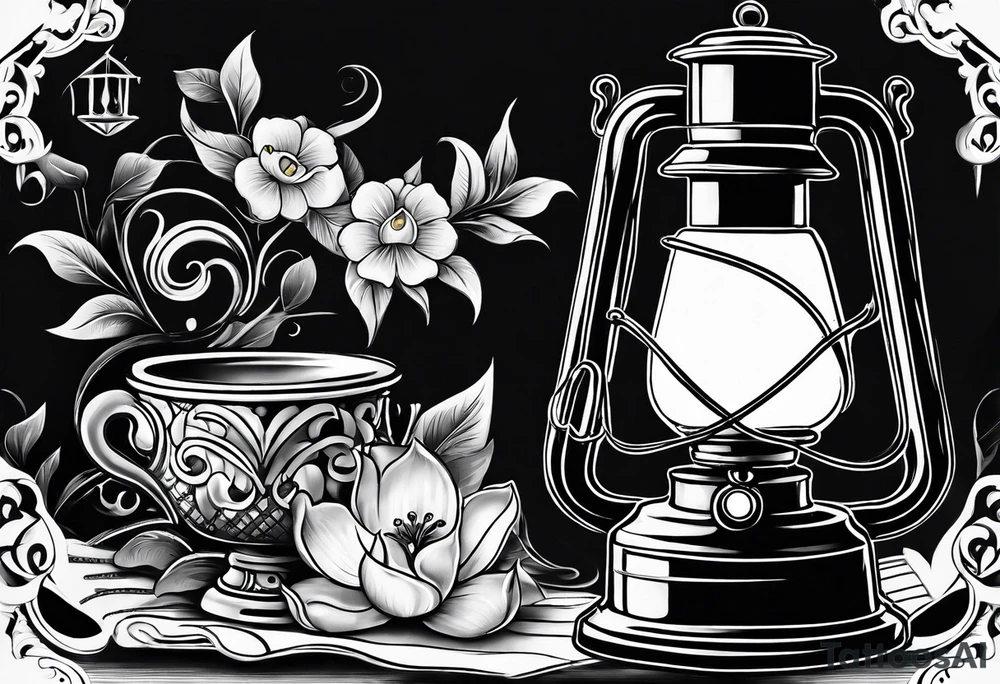 Oil lamp tattoo idea
