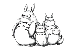 totoro and his friends tattoo idea