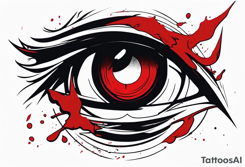 Bloody tears flow from Alucard's eye in Hellsing tattoo tattoo idea