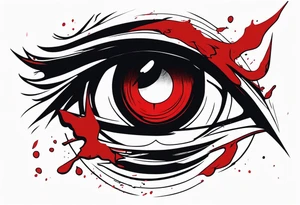 Bloody tears flow from Alucard's eye in Hellsing tattoo tattoo idea