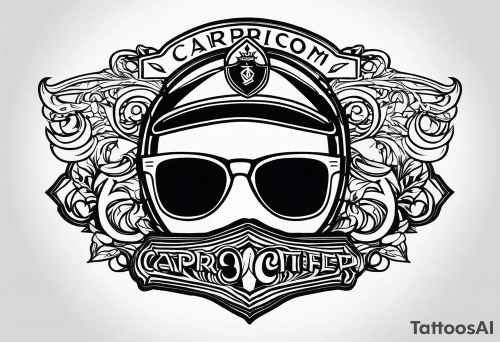 capricorn sunglasses Officer tattoo idea