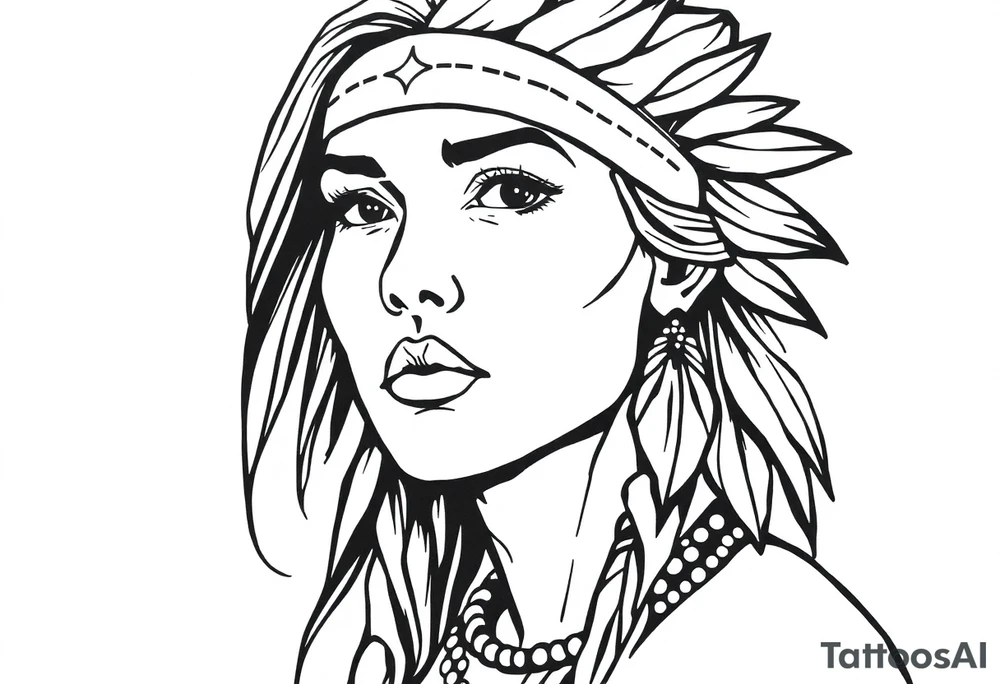 Native American female tattoo idea