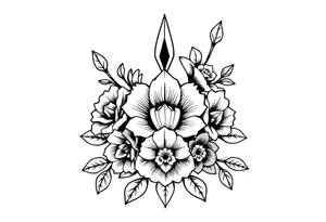 Sleep token logo with gothic flowers tattoo idea