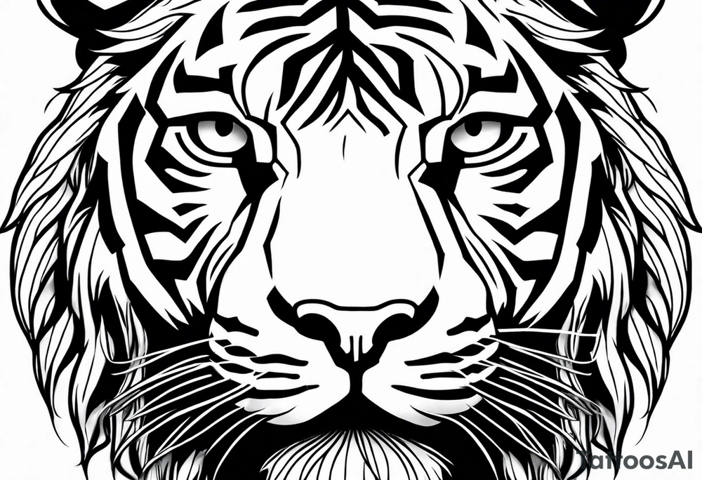Tiger wearing crown tattoo idea