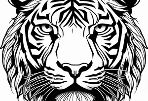 Tiger wearing crown tattoo idea