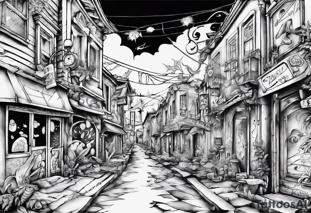 2 streets which got lost and found themselves again after a time tattoo idea