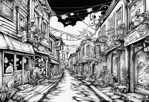 2 streets which got lost and found themselves again after a time tattoo idea