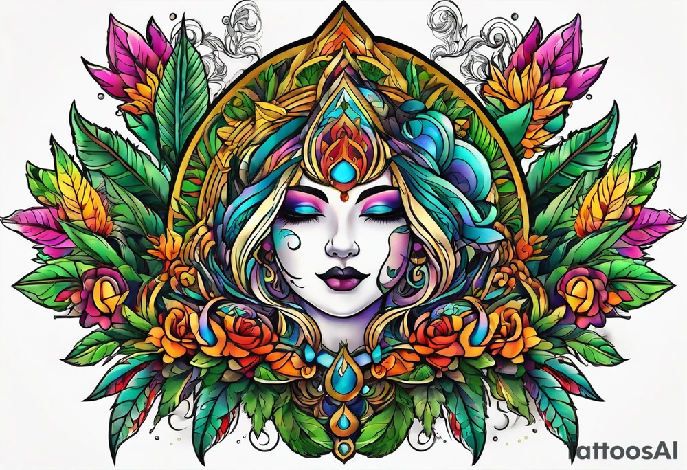 Marijuana and Psychedelic inspired tattoo tattoo idea