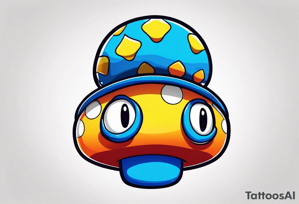 Madhatter blue mushroom mario tattoo idea