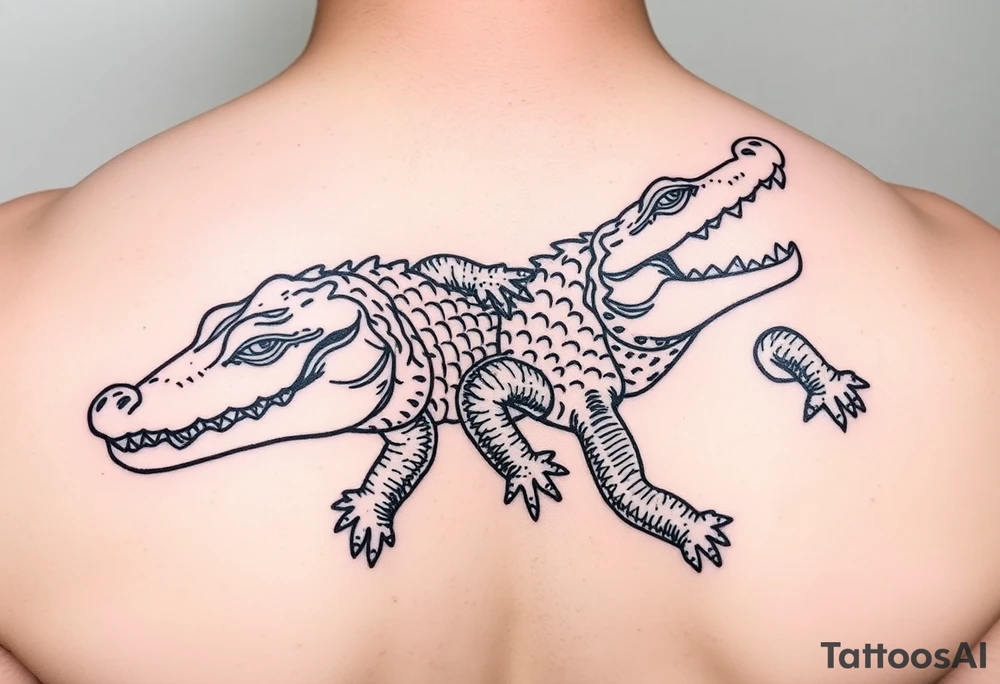 Mardi gras alligators tattoo idea