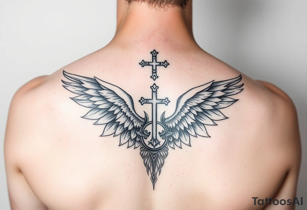Female leg sleeve theme catholic tattoo idea