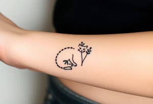 Artemis symbolism including cat and mugwort tattoo idea