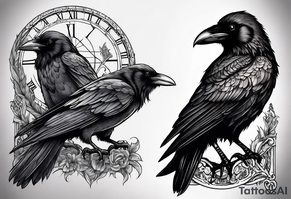 raven perched
roman numeral seven
Omnia Urunt tattoo idea