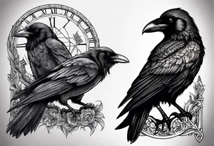 raven perched
roman numeral seven
Omnia Urunt tattoo idea