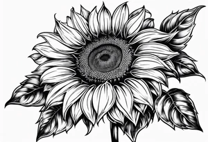 Sunflower outline tattoo idea
