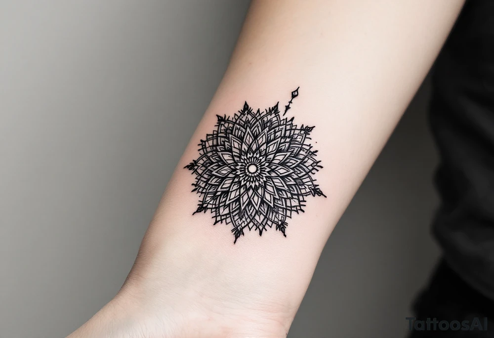 mandala with sacred flower of life in the middle tattoo idea