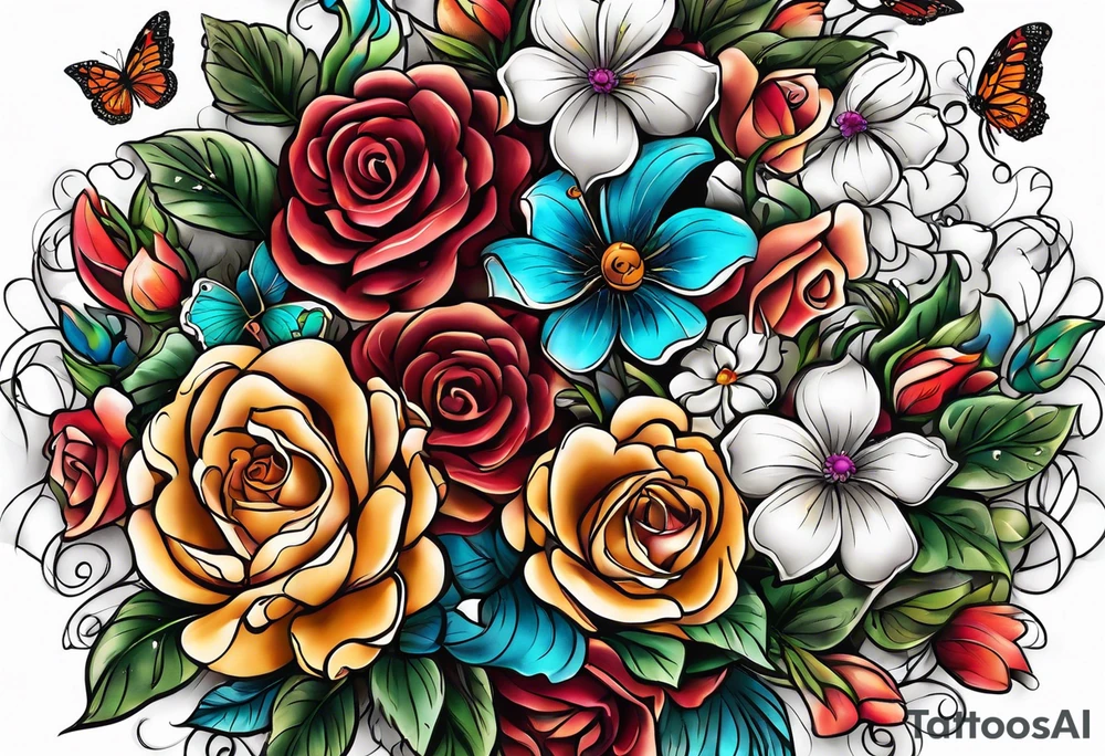Time Chaim flower tattoo idea