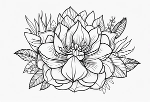 mexican fine line floral tattoo idea