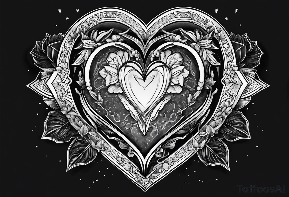 hexagon heart with black background and paint brushes tattoo idea hexagon heart with black background and paint brushes tattoo idea