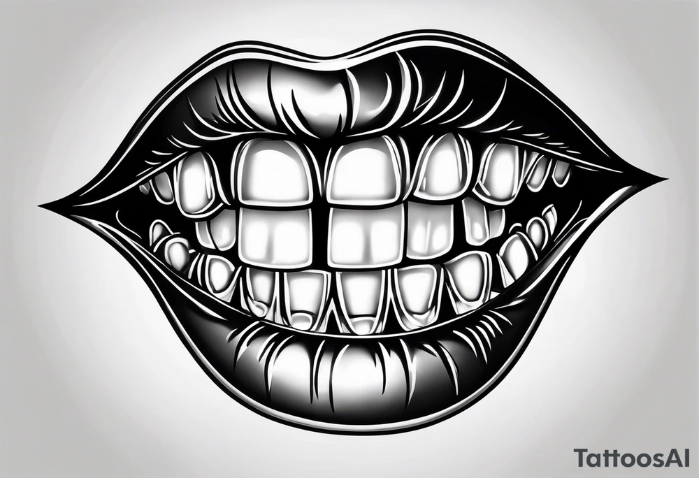a white, shiny tooth seen through a looking glass tattoo idea a white, shiny tooth seen through a looking glass tattoo idea
