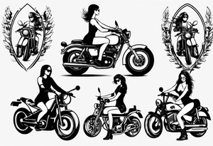 Girl riding motorcycle tattoo idea