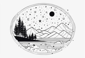 Cosmic Starry Night tattoo idea