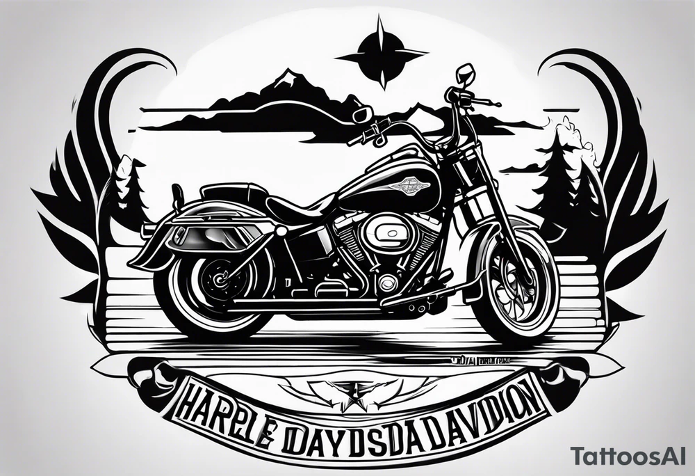 Rest Easy Brother Harley davidson tattoo idea