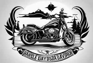 Rest Easy Brother Harley davidson tattoo idea