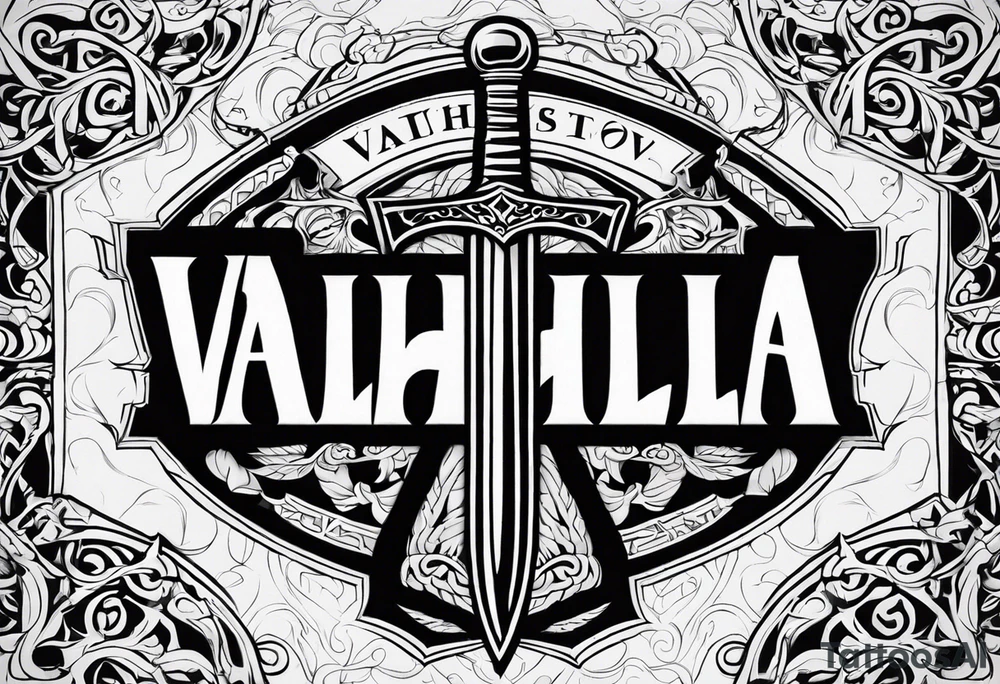 Valhalla sword tattoo idea