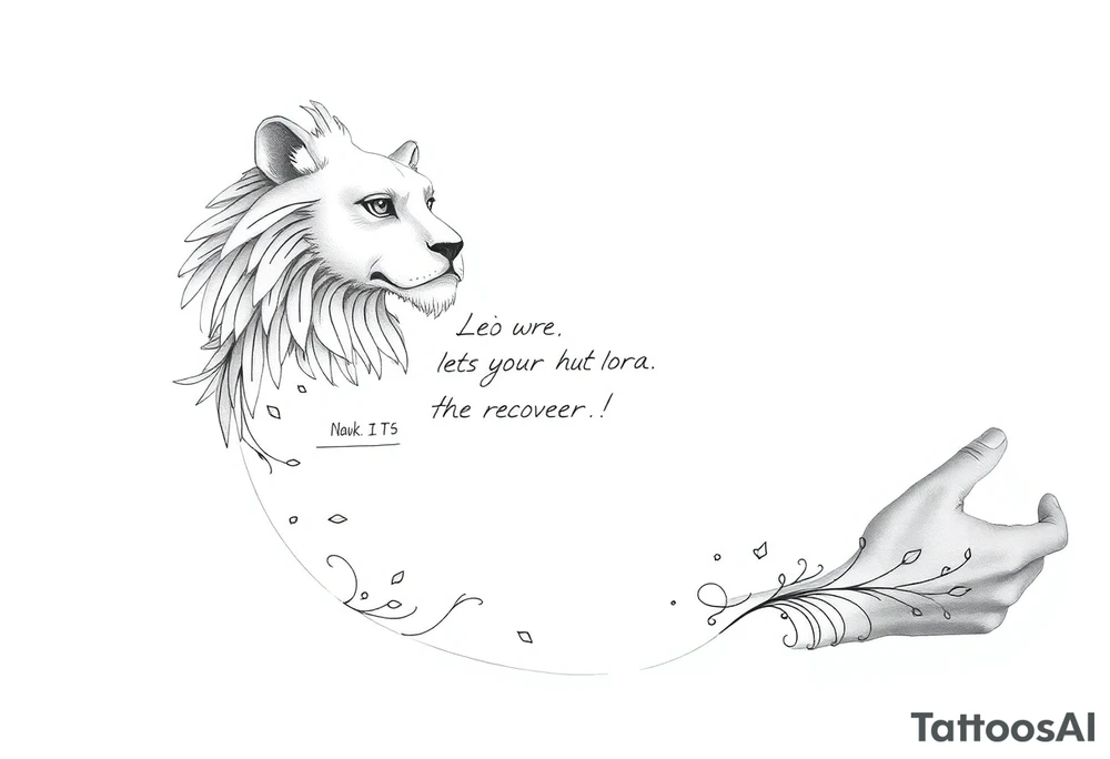 Leo who is hurt and trying to recover from addiction with quotes tattoo idea